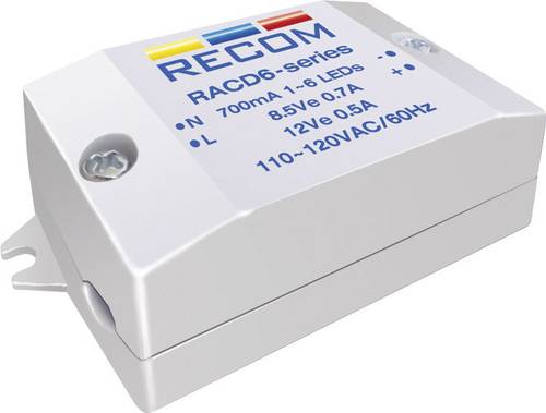 Recom Lighting RACD06-700 LED-Konstantstromquelle 6W 700mA 8.4 V/DC Betriebsspannung max.: 264 V/AC Recom Lighting RACD06-700 LED-Konstantstromquelle 6W 700mA 8.4 V/DC Betriebsspannung max.: 264 V/AC von Recom Lighting