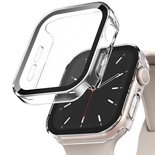Recoppa 2 Stück Apple Watch Schutzhülle 40mm, wasserdichte Hülle mit Displayschutz aus Glas für Apple Watch Series 6/SE/5/4, Durchsichtig*2 von Recoppa