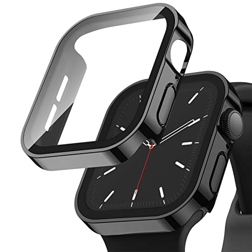 Recoppa 2 Stück Apple Watch Schutzhülle 45mm, Rechtwinklige Hülle mit Displayschutz aus Glas für Apple Watch Series 7, Schwarz*2 Recoppa 2 Stück Apple Watch Schutzhülle 45mm, Rechtwinklige Hülle mit Displayschutz aus Glas für Apple Watch Series 7, Schwarz*2 von Recoppa
