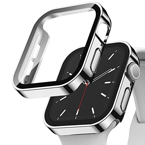 Recoppa 2 Stück Apple Watch Schutzhülle 45mm, Rechtwinklige Hülle mit Displayschutz aus Glas für Apple Watch Series 7, Silber*2 Recoppa 2 Stück Apple Watch Schutzhülle 45mm, Rechtwinklige Hülle mit Displayschutz aus Glas für Apple Watch Series 7, Silber*2 von Recoppa