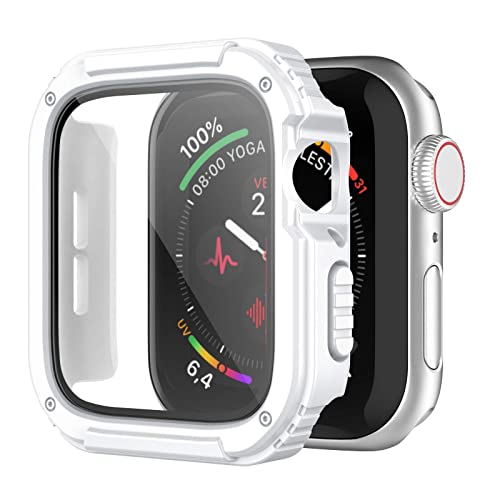 Recoppa Apple Watch Case mit Displayschutz aus Hartglas, Durable Schutzhülle Gehäuse Schutzfolie Stoßfest für iWatch (38mm, Serie 3/2/1, Weiß) von Recoppa