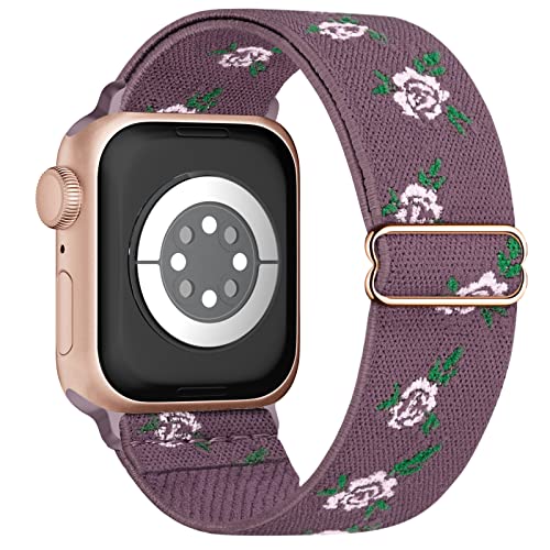 Recoppa Nylon Armband Kompatibel mit Apple Watch 38mm 40mm 41mm für Damen Herren, Solo Loop Stoff Elastisches Band für iWatch 9 SE 8 7 6 5 4 3 2 1 von Recoppa