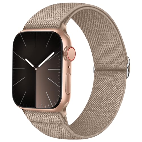 Recoppa Nylon Armband Kompatibel mit Apple Watch 38mm 40mm 41mm für Damen Herren, Solo Loop Stoff Elastisches Band für iWatch 9 SE 8 7 6 5 4 3 2 1 von Recoppa