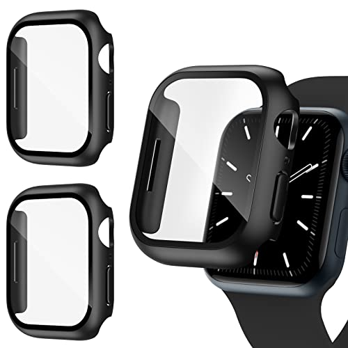 Recoppa für Apple Watch 9 Schutzhülle, Apple Watch 8 Hülle mit Displayschutz aus Panzerglas, 41mm Case Kompatibel mit Apple Watch Series 7 (3 Stück) von Recoppa