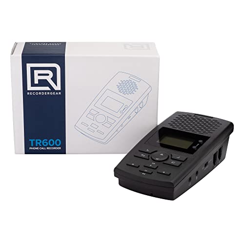 RecorderGear TR600 Festnetz-Telefonanruf-Recorder für analoge/IP/digitale Leitungen, automatische Telefonaufnahmegerät von RecorderGear