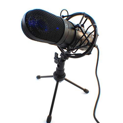 MCU-01 USB Großmembran Studio Kondensator Mikrofon für Home Recording und für Studio-Aufnahmen inkl. Spinne, Stativ, Kapsel Niere, Rap, Podcast, Plug&Play, Home Office, Videokonferenz, online lernen, Unterricht, Streaming von Recording Tools