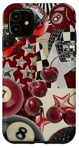 Red Cherry Star Discokugel Retro Y2K Collage Frauen Mädchen Hülle für iPhone 11 Red Cherry Star Discokugel Retro Y2K Collage Frauen Mädchen Hülle für iPhone 11 von Red Cherry Star Disco Ball Retro Y2K