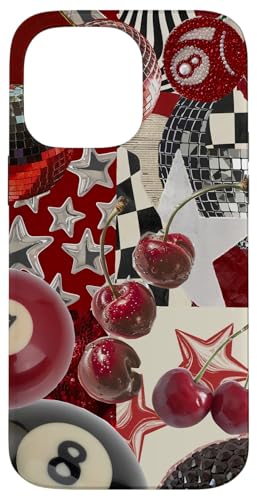 Red Cherry Star Discokugel Retro Y2K Collage Frauen Mädchen Hülle für iPhone 14 Pro Max Red Cherry Star Discokugel Retro Y2K Collage Frauen Mädchen Hülle für iPhone 14 Pro Max von Red Cherry Star Disco Ball Retro Y2K