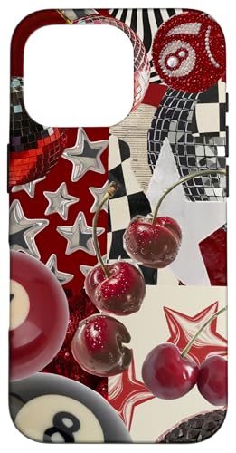 Red Cherry Star Discokugel Retro Y2K Collage Frauen Mädchen Hülle für iPhone 16 Pro Red Cherry Star Discokugel Retro Y2K Collage Frauen Mädchen Hülle für iPhone 16 Pro von Red Cherry Star Disco Ball Retro Y2K