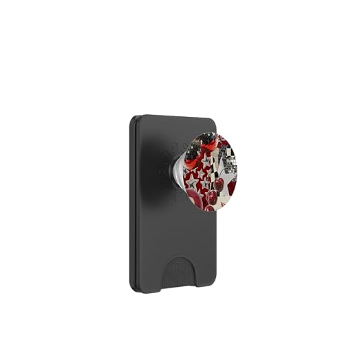 Red Cherry Star Discokugel Retro Y2K Collage Frauen Mädchen PopSockets PopWallet für MagSafe von Red Cherry Star Disco Ball Retro Y2K