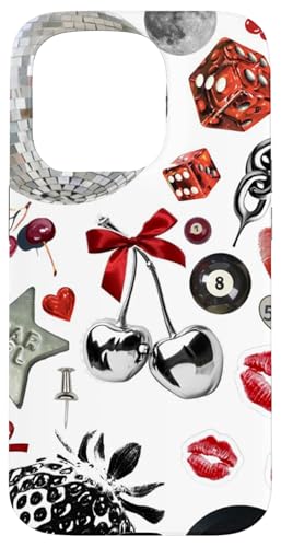 Hülle für iPhone 15 Pro Rote Kokette Kirschschleife Discokugel Lucky 8 Ball Collage Hülle für iPhone 15 Pro Rote Kokette Kirschschleife Discokugel Lucky 8 Ball Collage von Red Coquette Cherry Lucky Ball Collage