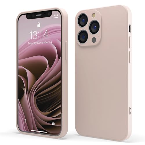 Red Ember Stoßfeste Schutzhülle für iPhone, ultradünn, Flüssigsilikon, Matte Oberfläche, mit weichem, kratzfestem Mikrofaserfutter, iPhone 13 Pro, Pastellrosa von Red Ember