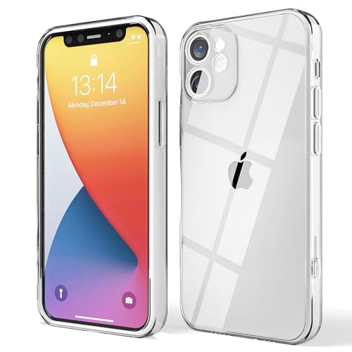 Red Ember Stoßfeste Schutzhülle für iPhone, ultradünn, Flüssigsilikon, Matte Oberfläche, mit weichem, kratzfestem Mikrofaser-Futter (transparent, iPhone 12) von Red Ember