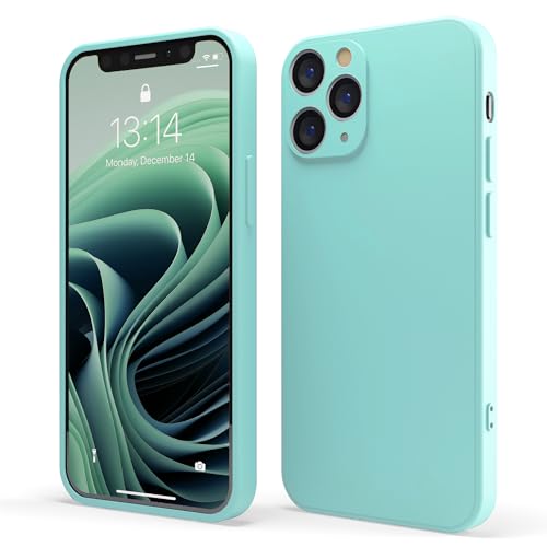 Red Ember Stoßfeste Schutzhülle für iPhone, ultradünn, Flüssigsilikon, matte Oberfläche, mit weichem, kratzfestem Mikrofaserfutter, Mint, iPhone 11 Pro von Red Ember