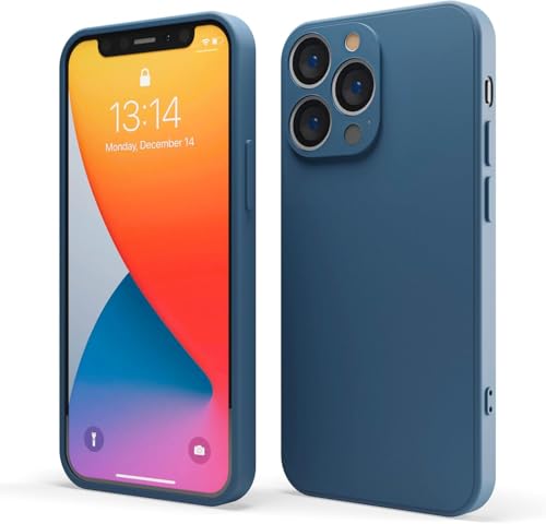 Red Ember Stoßfeste Schutzhülle für iPhone, ultradünn, Flüssigsilikon, matte Oberfläche, mit weichem, kratzfestem Mikrofaserfutter, Mint, iPhone 13 Pro von Red Ember