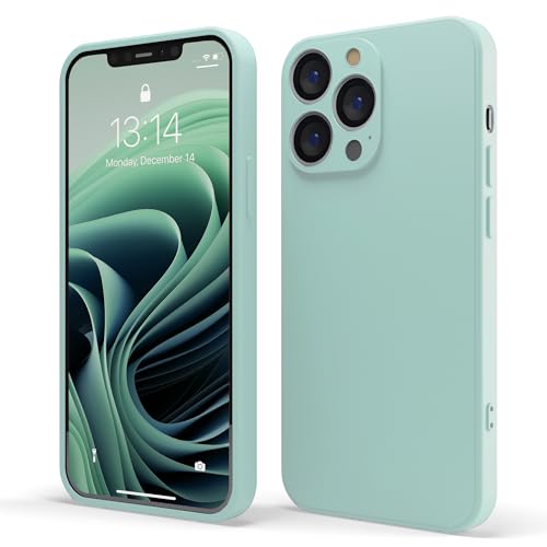 Red Ember Stoßfeste Schutzhülle für iPhone, ultradünn, Flüssigsilikon, matte Oberfläche, mit weichem, kratzfestem Mikrofaserfutter, Mint, iPhone 14 Pro Max von Red Ember