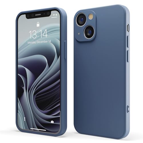 Red Ember Stoßfeste Schutzhülle für iPhone, ultradünn, Flüssigsilikon, matte Oberfläche, mit weichem, kratzfestem Mikrofaserfutter (Blau, iPhone 15) von Red Ember