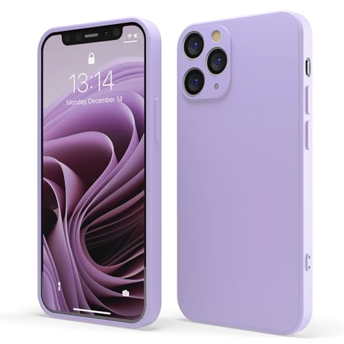 Red Ember Stoßfeste Schutzhülle für iPhone, ultradünn, Flüssigsilikon, matte Oberfläche, mit weichem, kratzfestem Mikrofaserfutter (Flieder, iPhone 11 Pro) von Red Ember