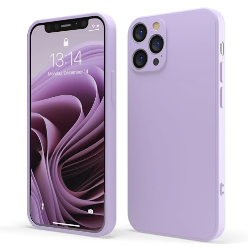 Red Ember Stoßfeste Schutzhülle für iPhone, ultradünn, Flüssigsilikon, matte Oberfläche, mit weichem, kratzfestem Mikrofaserfutter (Flieder, iPhone 12 Pro) von Red Ember