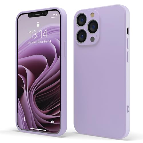 Red Ember Stoßfeste Schutzhülle für iPhone, ultradünn, Flüssigsilikon, matte Oberfläche, mit weichem, kratzfestem Mikrofaserfutter (Flieder, iPhone 13 Pro Max) von Red Ember