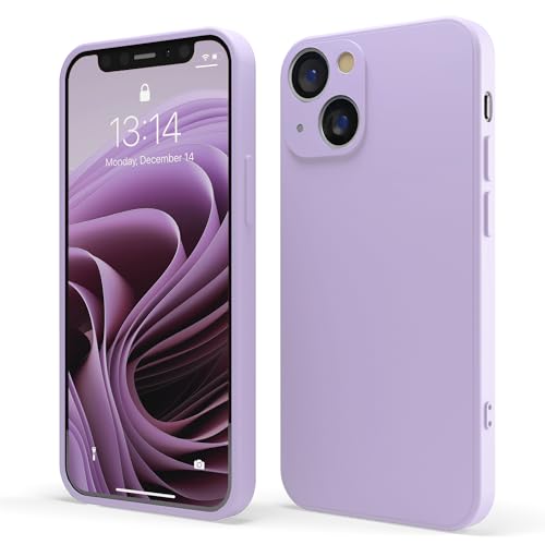 Red Ember Stoßfeste Schutzhülle für iPhone, ultradünn, Flüssigsilikon, matte Oberfläche, mit weichem, kratzfestem Mikrofaserfutter (Flieder, iPhone 14) von Red Ember