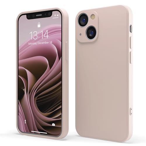 Red Ember Stoßfeste Schutzhülle für iPhone, ultradünn, Flüssigsilikon, matte Oberfläche, mit weichem, kratzfestem Mikrofaserfutter (Pastellrosa, iPhone 14 Plus) von Red Ember
