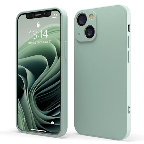 Red Ember Stoßfeste Schutzhülle für iPhone, ultradünn, Flüssigsilikon, matte Oberfläche, mit weichem, kratzfestem Mikrofaserfutter (Sage, iPhone 13) von Red Ember