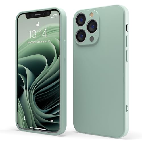 Red Ember Stoßfeste Schutzhülle für iPhone, ultradünn, Flüssigsilikon, matte Oberfläche, mit weichem, kratzfestem Mikrofaserfutter (Sage, iPhone 14 Pro) von Red Ember