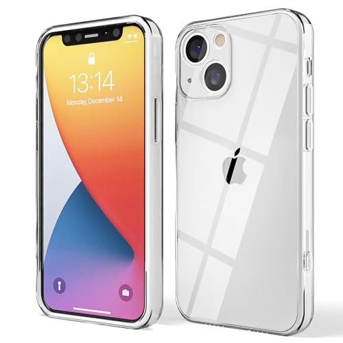 Red Ember Stoßfeste Schutzhülle für iPhone, ultradünn, flüssiges Silikon, Matte Oberfläche, mit weichem, kratzfestem Mikrofaserfutter, iPhone 13, transparent von Red Ember