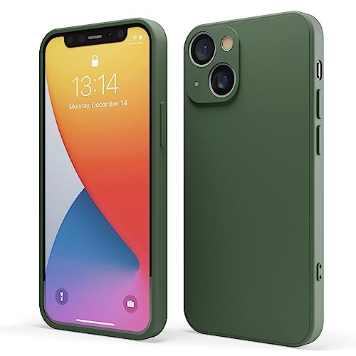 Red Ember stoßfeste Hülle für iPhone, ultradünne Schutzhülle aus flüssigem Silikon mit mattem Finish und weichem, kratzfestem Mikrofaserfutter (Grün, iPhone 14) von Red Ember