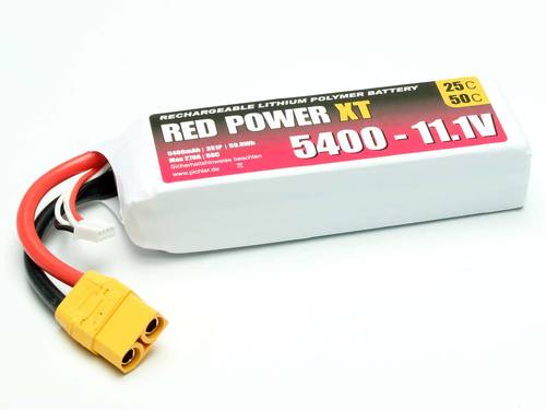 Red Power Modellbau-Akkupack (LiPo) 11.1V 5400 mAh Softcase XT90 von Red Power