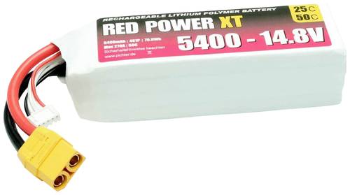 Red Power Modellbau-Akkupack (LiPo) 14.8V 5400 mAh Softcase XT90 von Red Power