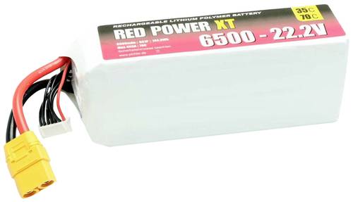 Red Power Modellbau-Akkupack (LiPo) 22.2V 6500 mAh 35 C Softcase XT90 von Red Power