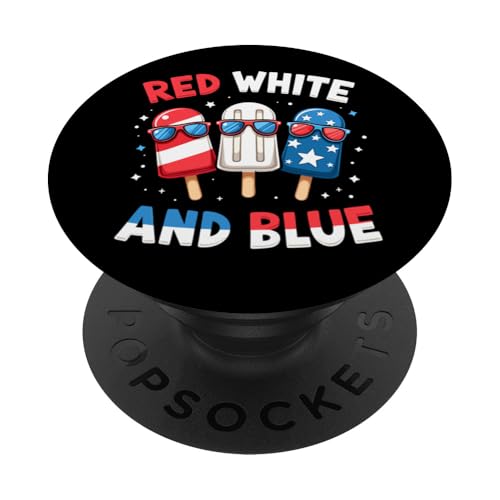Patriotische amerikanische Flagge, 4. Juli, Rot / Weiß / Blau PopSockets Klebender PopGrip Patriotische amerikanische Flagge, 4. Juli, Rot / Weiß / Blau PopSockets Klebender PopGrip von Red White Blue Popsicles 4th of July Patriotic tee