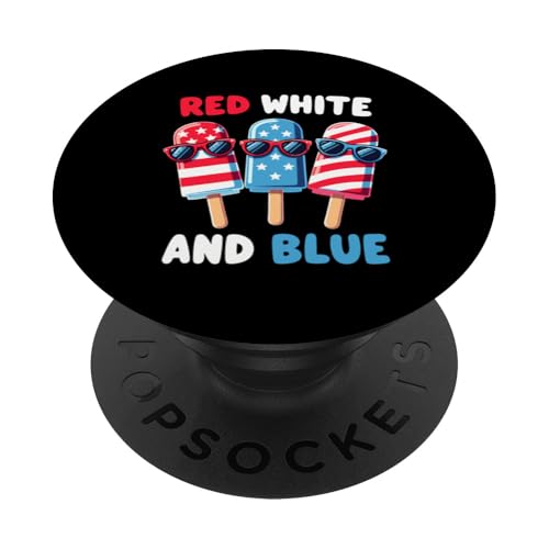 Patriotische amerikanische Flagge, 4. Juli, Rot / Weiß / Blau PopSockets Klebender PopGrip Patriotische amerikanische Flagge, 4. Juli, Rot / Weiß / Blau PopSockets Klebender PopGrip von Red White Blue Popsicles 4th of July Patriotic tee