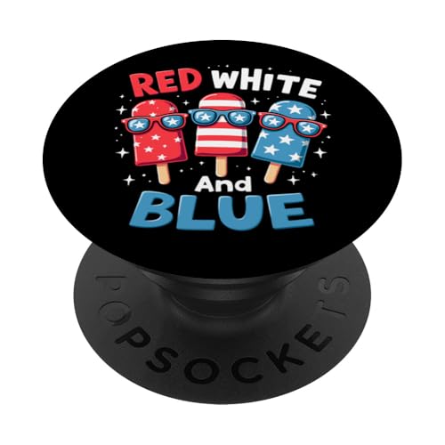 Patriotische amerikanische Flagge, 4. Juli, Rot / Weiß / Blau PopSockets Klebender PopGrip Patriotische amerikanische Flagge, 4. Juli, Rot / Weiß / Blau PopSockets Klebender PopGrip von Red White Blue Popsicles 4th of July Patriotic tee