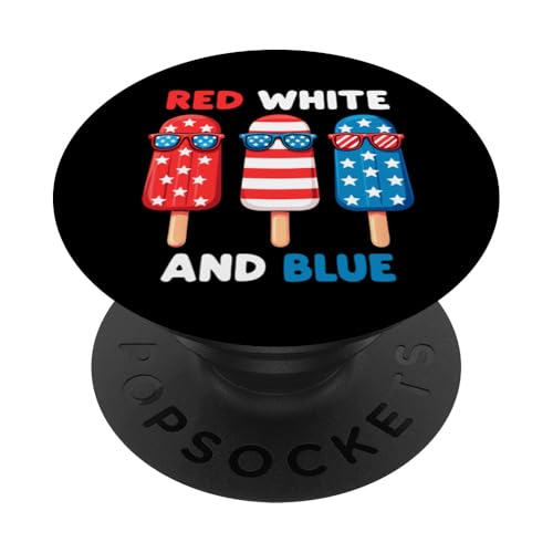 Patriotische amerikanische Flagge, 4. Juli, Rot / Weiß / Blau PopSockets Klebender PopGrip Patriotische amerikanische Flagge, 4. Juli, Rot / Weiß / Blau PopSockets Klebender PopGrip von Red White Blue Popsicles 4th of July Patriotic tee