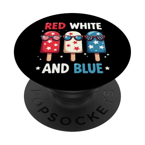 Patriotische amerikanische Flagge, 4. Juli, Rot / Weiß / Blau PopSockets Klebender PopGrip Patriotische amerikanische Flagge, 4. Juli, Rot / Weiß / Blau PopSockets Klebender PopGrip von Red White Blue Popsicles 4th of July Patriotic tee