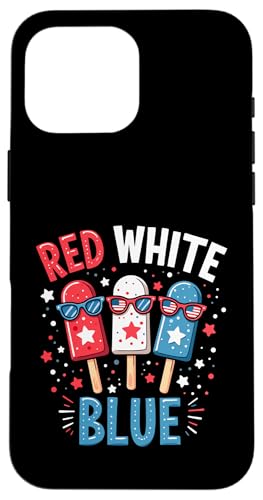 Patriotische amerikanische Flagge, Rot, Weiß, Blau, Eis am Stiel, 4. Juli Hülle für iPhone 16 Pro Max Patriotische amerikanische Flagge, Rot, Weiß, Blau, Eis am Stiel, 4. Juli Hülle für iPhone 16 Pro Max von Red White Blue Popsicles 4th of July Patriotic tee