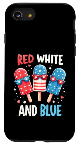 Patriotische amerikanische Flagge, Rot, Weiß, Blau, Eis am Stiel, 4. Juli Hülle für iPhone SE (2020) / 7 / 8 von Red White Blue Popsicles 4th of July Patriotic tee