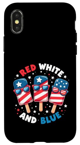 Patriotische amerikanische Flagge, Rot, Weiß, Blau, Eis am Stiel, 4. Juli Hülle für iPhone X/XS Patriotische amerikanische Flagge, Rot, Weiß, Blau, Eis am Stiel, 4. Juli Hülle für iPhone X/XS von Red White Blue Popsicles 4th of July Patriotic tee