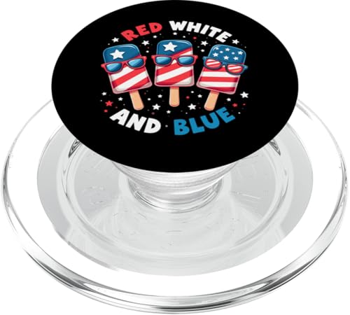 Patriotische amerikanische Flagge, Rot, Weiß, Blau, Eis am Stiel, 4. Juli PopSockets PopGrip für MagSafe Patriotische amerikanische Flagge, Rot, Weiß, Blau, Eis am Stiel, 4. Juli PopSockets PopGrip für MagSafe von Red White Blue Popsicles 4th of July Patriotic tee