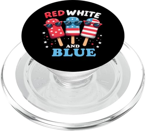Patriotische amerikanische Flagge, Rot, Weiß, Blau, Eis am Stiel, 4. Juli PopSockets PopGrip für MagSafe Patriotische amerikanische Flagge, Rot, Weiß, Blau, Eis am Stiel, 4. Juli PopSockets PopGrip für MagSafe von Red White Blue Popsicles 4th of July Patriotic tee
