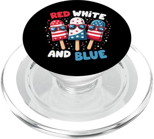 Patriotische amerikanische Flagge, Rot, Weiß, Blau, Eis am Stiel, 4. Juli PopSockets PopGrip für MagSafe Patriotische amerikanische Flagge, Rot, Weiß, Blau, Eis am Stiel, 4. Juli PopSockets PopGrip für MagSafe von Red White Blue Popsicles 4th of July Patriotic tee
