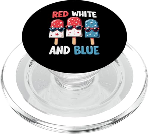 Patriotische amerikanische Flagge, Rot, Weiß, Blau, Eis am Stiel, 4. Juli PopSockets PopGrip für MagSafe Patriotische amerikanische Flagge, Rot, Weiß, Blau, Eis am Stiel, 4. Juli PopSockets PopGrip für MagSafe von Red White Blue Popsicles 4th of July Patriotic tee