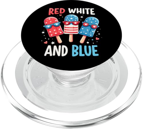 Patriotische amerikanische Flagge, Rot, Weiß, Blau, Eis am Stiel, 4. Juli PopSockets PopGrip für MagSafe Patriotische amerikanische Flagge, Rot, Weiß, Blau, Eis am Stiel, 4. Juli PopSockets PopGrip für MagSafe von Red White Blue Popsicles 4th of July Patriotic tee