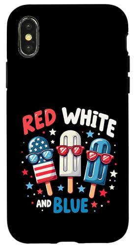 Rot Weiß Blau 4. Juli Eis am Stiel Amerikanische Flagge Patriotisch Hülle für iPhone X/XS Rot Weiß Blau 4. Juli Eis am Stiel Amerikanische Flagge Patriotisch Hülle für iPhone X/XS von Red White Blue Popsicles 4th of July Patriotic tee