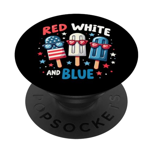 Rot Weiß Blau 4. Juli Eis am Stiel Amerikanische Flagge Patriotisch PopSockets Klebender PopGrip Rot Weiß Blau 4. Juli Eis am Stiel Amerikanische Flagge Patriotisch PopSockets Klebender PopGrip von Red White Blue Popsicles 4th of July Patriotic tee