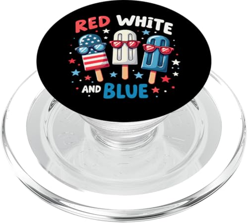 Rot Weiß Blau 4. Juli Eis am Stiel Amerikanische Flagge Patriotisch PopSockets PopGrip für MagSafe Rot Weiß Blau 4. Juli Eis am Stiel Amerikanische Flagge Patriotisch PopSockets PopGrip für MagSafe von Red White Blue Popsicles 4th of July Patriotic tee