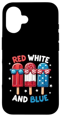 Rot Weiß Blau Amerikanische Flagge Popsicle 4. Juli Patriotisch Hülle für iPhone 16 Rot Weiß Blau Amerikanische Flagge Popsicle 4. Juli Patriotisch Hülle für iPhone 16 von Red White Blue Popsicles 4th of July Patriotic tee